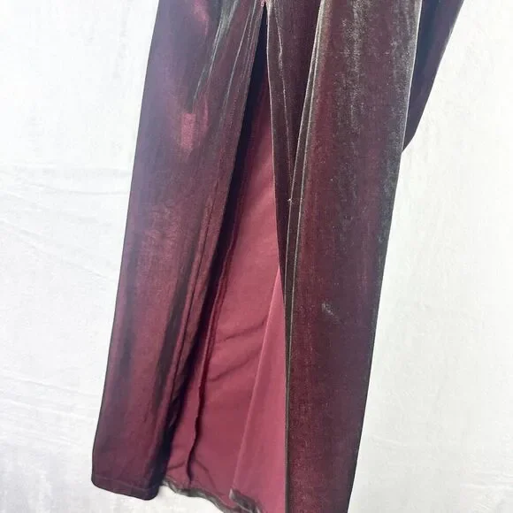 Roberta Vintage Velvet Whimsigoth Maxi Dress Size Medium Deep Wine Merlot - Picture 5 of 9